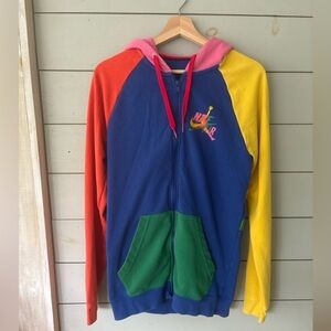 Vintage 90s Nike Air Jordan “Unite” Zip Hoodie – Multicolor – Men’s Size Small